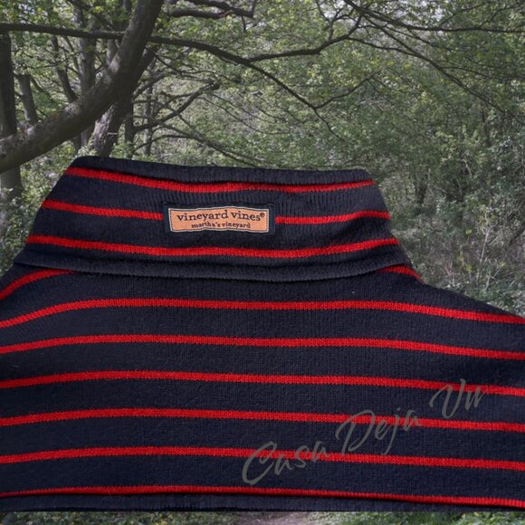 Classic Vinyard Vines Thick Warm Half Zip Pull Over Long Sleeve Sweater Top - Picture 6 of 10